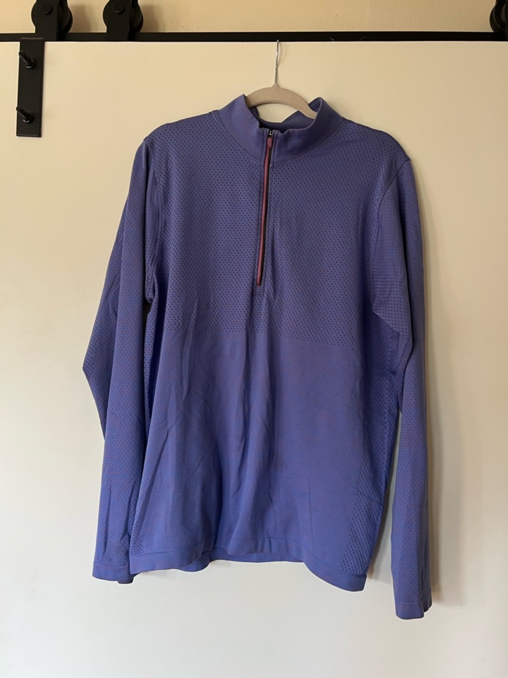 Lululemon Perforated Half-Zip Pullover in Lavender and Dusty Pink